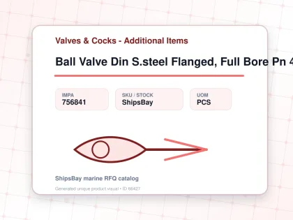 Ball Valve Din S.steel Flanged, Full Bore Pn 40 #7389 Dn 150 - Valves & Cocks - Additional Items - IMPA 756841 - UOM PCS