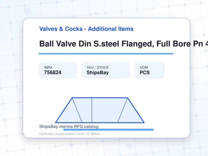 Ball Valve Din S.steel Flanged, Full Bore Pn 40 #7389 Dn 80 - Valves & Cocks - Additional Items - IMPA 756824 - UOM PCS
