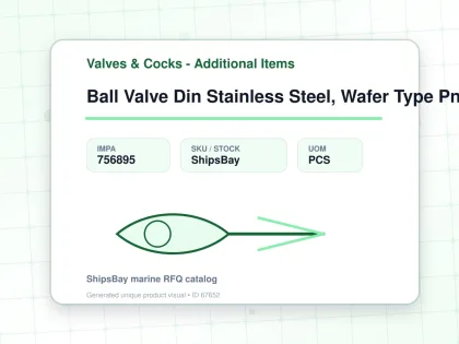 Ball Valve Din Stainless Steel, Wafer Type Pn 16 #7383 Dn 40 - Valves & Cocks - Additional Items - IMPA 756895 - UOM PCS