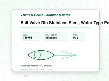 Ball Valve Din Stainless Steel, Wafer Type Pn 16 #7383 Dn 80 - Valves & Cocks - Additional Items - IMPA 756798 - UOM PCS