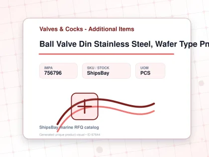 Ball Valve Din Stainless Steel, Wafer Type Pn 40 #7383 Dn 50 - Valves & Cocks - Additional Items - IMPA 756796 - UOM PCS