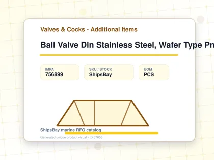 Ball Valve Din Stainless Steel, Wafer Type Pn 40 #7383 Dn 65 - Valves & Cocks - Additional Items - IMPA 756899 - UOM PCS