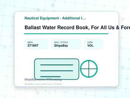Ballast Water Record Book, For All Us & Foreign Vessel - Nautical Equipment - Additional Items - IMPA 371847 - UOM VOL