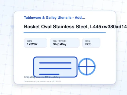 Basket Oval Stainless Steel, L445xw380xd145mm - Tableware & Galley Utensils - Additional Items - IMPA 173287 - UOM PCS
