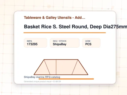 Basket Rice S. Steel Round, Deep Dia275mmxh165mm 5.4ltr - Tableware & Galley Utensils - Additional Items - IMPA 173295 - UOM PCS