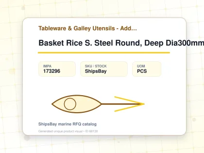 Basket Rice S. Steel Round, Deep Dia300mmxh180mm 7.2ltr - Tableware & Galley Utensils - Additional Items - IMPA 173296 - UOM PCS