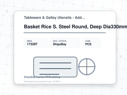 Basket Rice S. Steel Round, Deep Dia330mmxh200mm 9.0ltr - Tableware & Galley Utensils - Additional Items - IMPA 173297 - UOM PCS