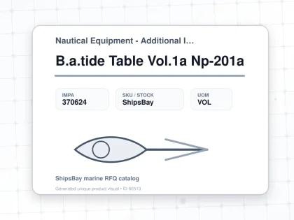 B.a.tide Table Vol.1a Np-201a - Nautical Equipment - Additional Items - IMPA 370624 - UOM VOL