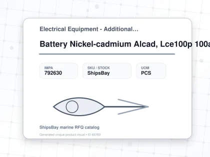 Battery Nickel-cadmium Alcad, Lce100p 100ah - Electrical Equipment - Additional Items - IMPA 792630 - UOM PCS