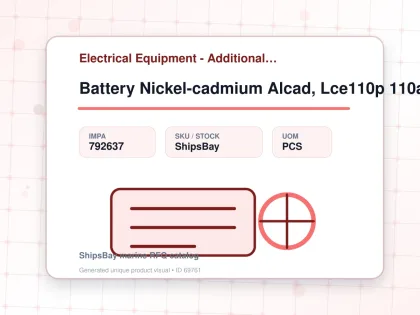 Battery Nickel-cadmium Alcad, Lce110p 110ah - Electrical Equipment - Additional Items - IMPA 792637 - UOM PCS
