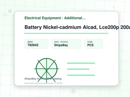 Battery Nickel-cadmium Alcad, Lce200p 200ah - Electrical Equipment - Additional Items - IMPA 792642 - UOM PCS