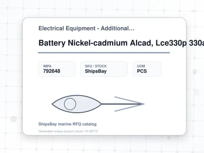 Battery Nickel-cadmium Alcad, Lce330p 330ah - Electrical Equipment - Additional Items - IMPA 792648 - UOM PCS