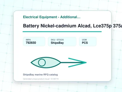 Battery Nickel-cadmium Alcad, Lce375p 375ah - Electrical Equipment - Additional Items - IMPA 792650 - UOM PCS