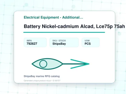 Battery Nickel-cadmium Alcad, Lce75p 75ah - Electrical Equipment - Additional Items - IMPA 792627 - UOM PCS