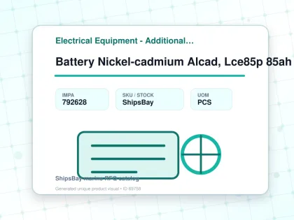 Battery Nickel-cadmium Alcad, Lce85p 85ah - Electrical Equipment - Additional Items - IMPA 792628 - UOM PCS