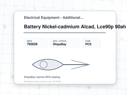 Battery Nickel-cadmium Alcad, Lce90p 90ah - Electrical Equipment - Additional Items - IMPA 792629 - UOM PCS