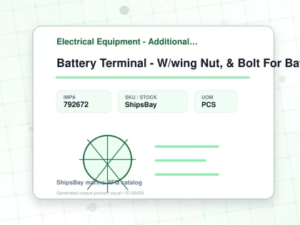 Battery Terminal - W/wing Nut, & Bolt For Battery Type B - Electrical Equipment - Additional Items - IMPA 792672 - UOM PCS