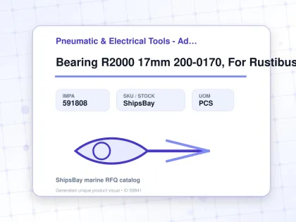 Bearing R2000 17mm 200-0170, For Rustibus Deck Scaler 2000 - Pneumatic & Electrical Tools - Additional Items - IMPA 591808 - UOM PCS