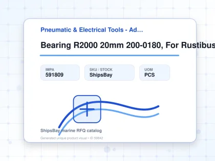 Bearing R2000 20mm 200-0180, For Rustibus Deck Scaler 2000 - Pneumatic & Electrical Tools - Additional Items - IMPA 591809 - UOM PCS