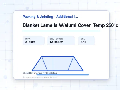 Blanket Lamella W/alumi Cover, Temp 250°c 100x1000x2500mm - Packing & Jointing - Additional Items - IMPA 813998 - UOM SHT