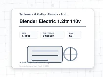 Blender Electric 1.2ltr 110v - Tableware & Galley Utensils - Additional Items - IMPA 174565 - UOM SET