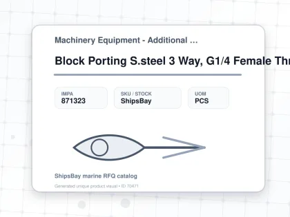 Block Porting S.steel 3 Way, G1/4 Female Thread 300mpa - Machinery Equipment - Additional Items - IMPA 871323 - UOM PCS
