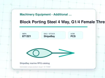 Block Porting Steel 4 Way, G1/4 Female Thread 300mpa - Machinery Equipment - Additional Items - IMPA 871321 - UOM PCS