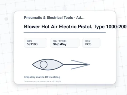 Blower Hot Air Electric Pistol, Type 1000-2000w 100v - Pneumatic & Electrical Tools - Additional Items - IMPA 591183 - UOM PCS