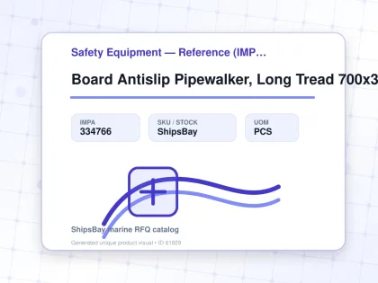 Board Antislip Pipewalker, Long Tread 700x3300mm - Safety Equipment — Reference (IMPA) - IMPA 334766 - UOM PCS