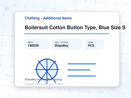 Boilersuit Cotton Button Type, Blue Size S - Clothing - Additional Items - IMPA 190529 - UOM PCS