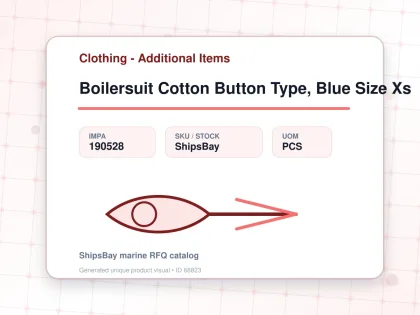 Boilersuit Cotton Button Type, Blue Size Xs - Clothing - Additional Items - IMPA 190528 - UOM PCS