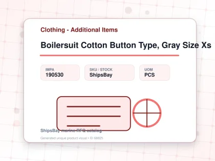 Boilersuit Cotton Button Type, Gray Size Xs - Clothing - Additional Items - IMPA 190530 - UOM PCS