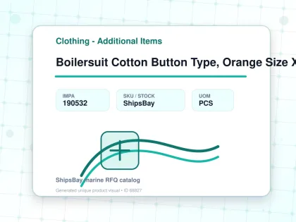 Boilersuit Cotton Button Type, Orange Size Xs - Clothing - Additional Items - IMPA 190532 - UOM PCS