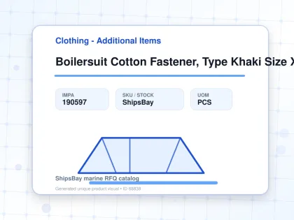 Boilersuit Cotton Fastener, Type Khaki Size Xs - Clothing - Additional Items - IMPA 190597 - UOM PCS