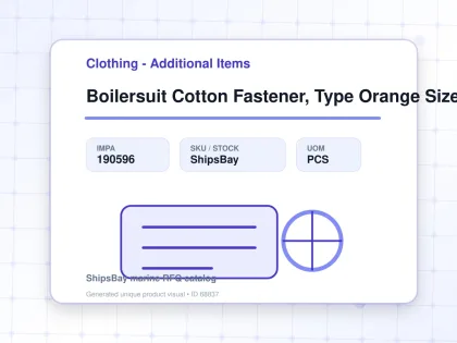 Boilersuit Cotton Fastener, Type Orange Size S - Clothing - Additional Items - IMPA 190596 - UOM PCS