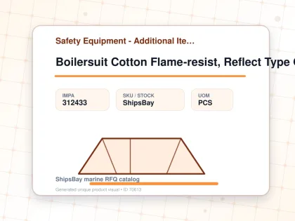 Boilersuit Cotton Flame-resist, Reflect Type Orange 2xl - Safety Equipment - Additional Items - IMPA 312433 - UOM PCS