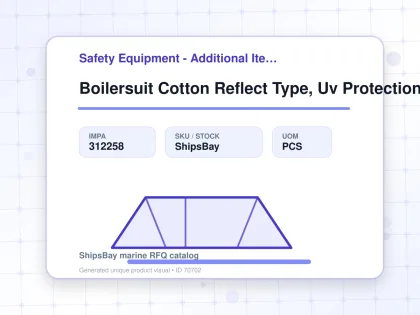 Boilersuit Cotton Reflect Type, Uv Protection Navy Xl - Safety Equipment - Additional Items - IMPA 312258 - UOM PCS