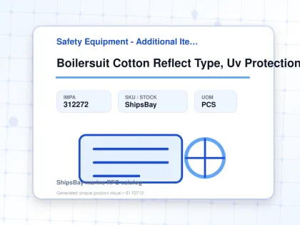 Boilersuit Cotton Reflect Type, Uv Protection Royal Aqua 3xl - Safety Equipment - Additional Items - IMPA 312272 - UOM PCS