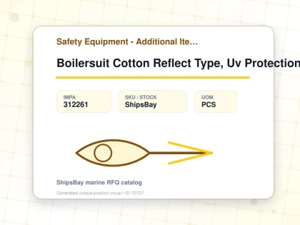 Boilersuit Cotton Reflect Type, Uv Protection Sky Blue S - Safety Equipment - Additional Items - IMPA 312261 - UOM PCS