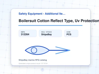 Boilersuit Cotton Reflect Type, Uv Protection Sky Blue Xl - Safety Equipment - Additional Items - IMPA 312264 - UOM PCS