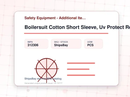 Boilersuit Cotton Short Sleeve, Uv Protect Reflect Navy Xl - Safety Equipment - Additional Items - IMPA 312306 - UOM PCS