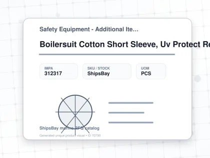 Boilersuit Cotton Short Sleeve, Uv Protect Reflect R.aqua L - Safety Equipment - Additional Items - IMPA 312317 - UOM PCS