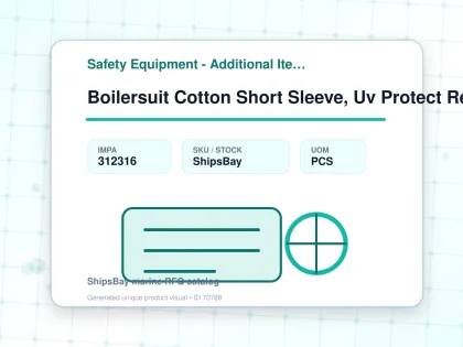 Boilersuit Cotton Short Sleeve, Uv Protect Reflect R.aqua M - Safety Equipment - Additional Items - IMPA 312316 - UOM PCS