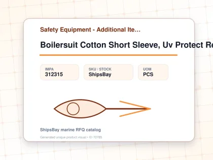 Boilersuit Cotton Short Sleeve, Uv Protect Reflect R.aqua S - Safety Equipment - Additional Items - IMPA 312315 - UOM PCS