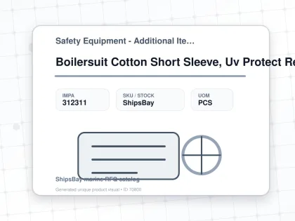 Boilersuit Cotton Short Sleeve, Uv Protect Reflect Skyblue L - Safety Equipment - Additional Items - IMPA 312311 - UOM PCS