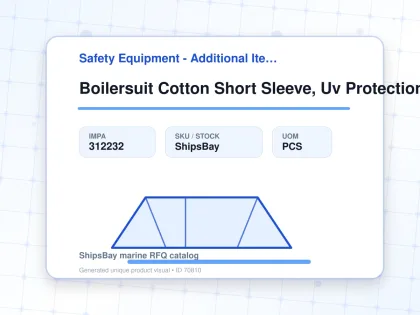 Boilersuit Cotton Short Sleeve, Uv Protection Navy M - Safety Equipment - Additional Items - IMPA 312232 - UOM PCS