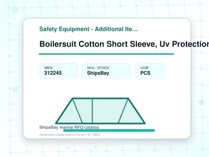 Boilersuit Cotton Short Sleeve, Uv Protection Royal Aqua L - Safety Equipment - Additional Items - IMPA 312245 - UOM PCS