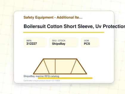 Boilersuit Cotton Short Sleeve, Uv Protection White L - Safety Equipment - Additional Items - IMPA 312227 - UOM PCS