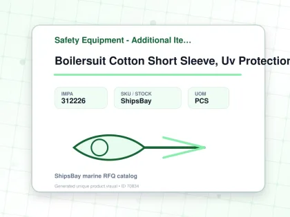 Boilersuit Cotton Short Sleeve, Uv Protection White M - Safety Equipment - Additional Items - IMPA 312226 - UOM PCS