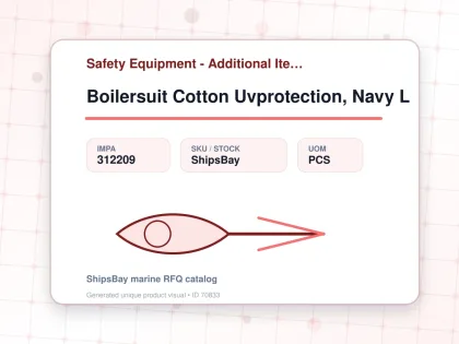Boilersuit Cotton Uvprotection, Navy L - Safety Equipment - Additional Items - IMPA 312209 - UOM PCS
